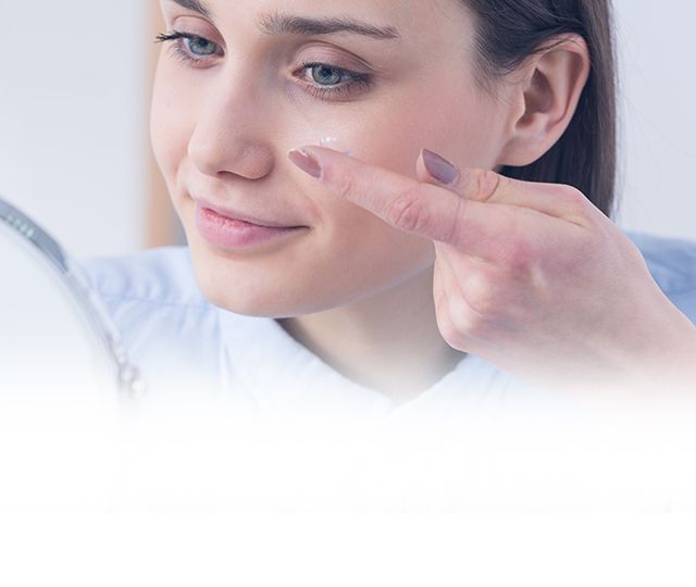 Lady keeping Contact lens